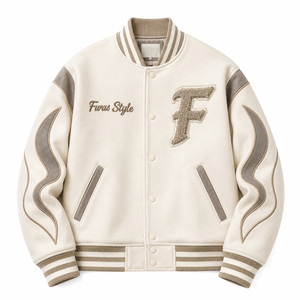 Veste de baseball universitaire personnalisée OEM, style vintage, hip-hop, broderie chenille, patchwork, style décontracté, streetwear, bomber - Product Image 1