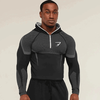   Sudadera con Capucha y Cremallera para Hombre 5.0 SH-ARK, Estampada, Ajustada, de Secado Rápido, Transpirable, Compresión, Capa Base Deportiva