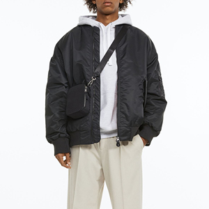 Wholesale High Street Style Men's <b>Winter</b> <b>Waterproof</b> Polyester Satin Bomber <b>Jackets</b> Custom Made 2026 Plus Size High Quality Front - Product Image 2