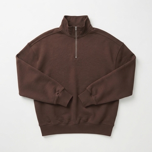 Sudadera Premium Oversize con Media Cremallera y Bordado para Otoño, para Hombre y Mujer, de Felpa Pesada 100% Algodón - Product Image 4