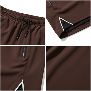 Men's Running <b>Shorts</b> 2 in 1 <b>Compression</b> Inner Tight Reflective Detail Zip Pocket Lightweight OEM Wholesale Supplier - Product Image 5