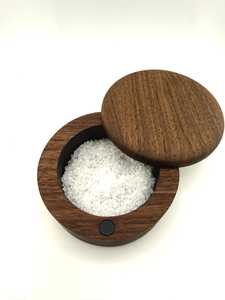 Wooden Salt Jar Premium Wooden Spice Jar with Lid Decorative Seasoning Holder <b>for</b> Salt Sugar Herbs and Everyday <b>Kitchen</b> Use - Product Image 1