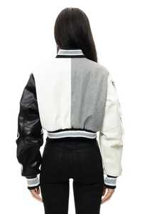 OEM/ODM 100% Cotton wool body Varsity Jackets for women with leather sleeves Custom Chenille embriordery logo Colege jacket - Product Image 2