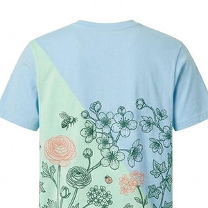 T-shirt à manches courtes pour homme, imprimé floral, col rond, coupe classique, coton, style décontracté, couleur fraîche, faible MOQ - Product Image 4