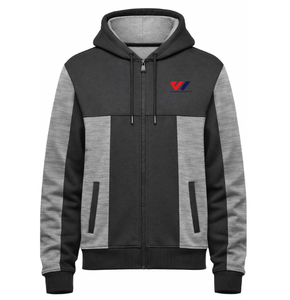 Color Block Full <b>Zip</b> Hooded Sweatshirt Oversized Knitted Pullover <b>Hoodie</b> Front Logo <b>Pocket</b> Winter Streetwear Casual Training - Product Image 6