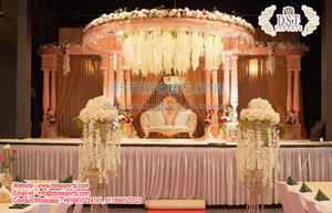 Mandap Real Radhika para Bodas Gujarati, Gran Ceremonia de Boda Hindú, Mandap de Madera Moderno y Ligero para Interiores, Tamaño Personalizado - Product Image 4