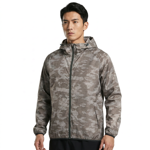 เสื้อฮู้ดซิปผู้ชายลำลอง ผ้าเจอร์ซีย์โพลีเอสเตอร์ 100% กันน้ำ ปักลาย พิมพ์ลายดิจิทัล สำหรับฤดูใบไม้ผลิ - Product Image 2