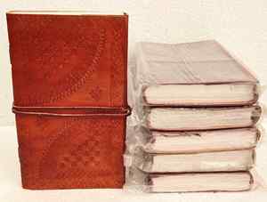 Carnet en cuir vintage gaufré avec fermeture à sangle, journal de voyage, carnet de croquis, agenda scolaire, carnet de travail de bureau - Product Image 4