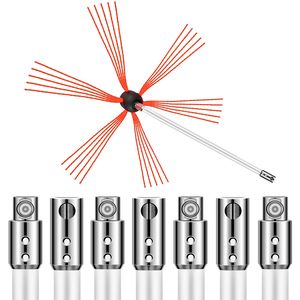 Kit per la Pulizia del Camino da 26 Piedi con Asta Spazzola da 315 Pollici, 8 Aste Flessibili in Nylon, Set e Accessori per Caminetto - Product Image 5