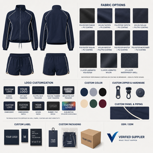Ensemble short et coupe-vent pour femme sur mesure, en tissu Ripstop, résistant à l'eau, léger, avec logo personnalisé, fabricant OEM - Product Image 5