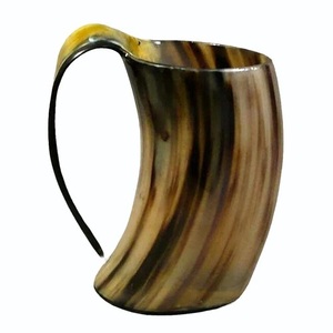 Jarra de cerveza de cuerno con acabado de espejo y forma natural, disponible. Tazas de cuerno para beber. Fabricante de tazas de cuerno de la India. Sublimación en blanco, DIY. - Product Image 1