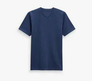 เสื้อยืดคอกวีผู้ชายคลาสสิก เสื้อยืดผ้าฝ้ายสำหรับผู้ชาย เสื้อเปล่าผ้าฝ้ายนุ่มสำหรับพิมพ์ลาย ราคาขายส่ง พร้อมโลโก้ตามสั่ง - Product Image 2