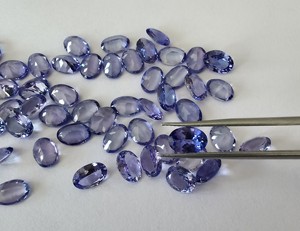 Pierres précieuses naturelles en tanzanite, taille ovale, facettées, pierres bleu-violet, 4x6mm, 5x7mm, 6x8mm, pour la fabrication de bijoux - Product Image 1