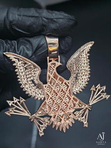 Pendentif personnalisé en forme d'oiseau, micro-incrustation, argent sterling 925 plaqué rhodium, moissanite, style hip-hop, bijou de fête, breloque nominative - Product Image 3