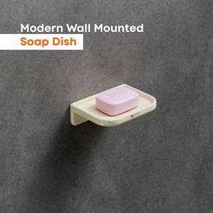 Luxury Double Soap <b>Dish</b> Wall Mount Dual Layer Glass <b>Tray</b> Metal Holder Square Heavy Duty Bathroom Storage <b>Rack</b> Hardware Silver - Product Image 1