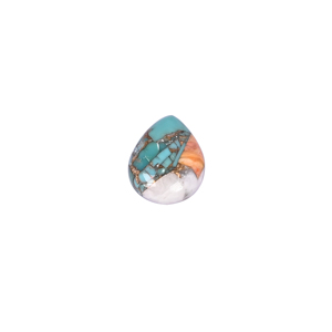 Turquesa Natural, Gema Suelta - 3.4 Quilates, Forma de Pera 12x10 mm, Cabujón de Base Plana para Joyería |   1 Pieza - Product Image 1