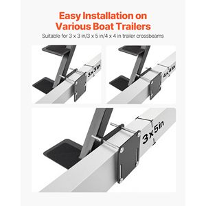 Scaletta a 3 gradini per rimorchi barca, resistente, con impugnatura antiscivolo in acciaio al carbonio, 3 opzioni di montaggio per un facile utilizzo con rimorchi per imbarcazioni - Product Image 5