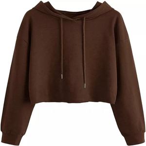 Veste à capuche de gymnastique pour femmes de haute qualité à manches longues haut décontracté col à capuche pour l'hiver avant Logo Placement en gros adapté - Product Image 1