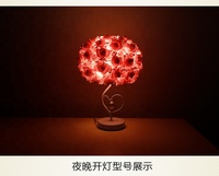 Décoration de la maison élégante lampe de table européenne Rose fleur LED veilleuse lampe de chevet lampe de bureau pour la maison fête de mariage