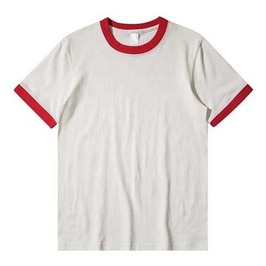 Camiseta de Hombre Naranja con Cuello Redondo y Ribete en Contraste, Manga Corta, Corte Regular, Casual, 100% Algodón Tejido, Color Sólido - Product Image 5