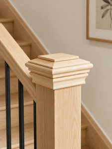 Tapa Decorativa Premium de Madera Dura con Parte Superior Plana para Postes de Cercas y Terrazas de Apartamentos, Diseño Contemporáneo Piramidal de Madera Sólida - Product Image 4