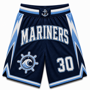 Pantalones Cortos de Baloncesto Tritons Personalizados con Parche de Nombre Cosido, Malla Transpirable, Uniformes de Entrenamiento por Sublimación para Hombre, Proveedor Pro Fit UK - Product Image 2