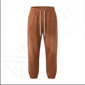 Streetwear 360 g/m² de logo personnalisé pantalon évasé lavé à l'acide pantalon de survêtement évasé lavé au soleil à grande impression pantalon polaire homme hiver hiver - Product Image 2