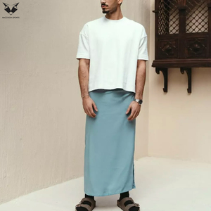 Izár Islámico Minimalista de Color Sólido para Hombre, Tela Transpirable, Diseño con Cordón Ajustable, Prenda Inferior Musulmana Elegante - Product Image 6