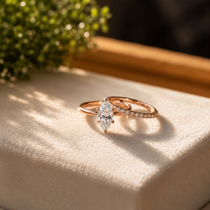 Anillo de compromiso de oro amarillo chapado en oro de 18 quilates para el Día de San Valentín, con halo oculto de moissanita, corte marquesa clásico, anillo de propuesta de diamantes - Product Image 5