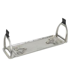 Plateaux décoratifs faits à la main en métal argenté en forme d'étrier de cheval pour fruits et snacks, fournitures pour événements, décoration de table - Product Image 1