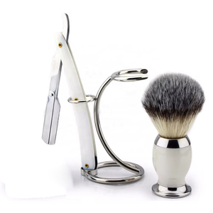 Ensemble de rasage de luxe pour hommes, meilleure qualité, nouveau design, best-seller, brosse à raser en acier inoxydable, bol, poils de blaireau Silvertip - Product Image 1