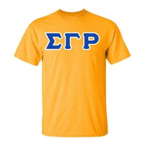 Camiseta con letras Sigma Gamma Rho para mujer, camiseta gráfica de algodón de manga corta con cuello redondo, ropa informal de hermandad, top de moda personalizado - Product Image 2