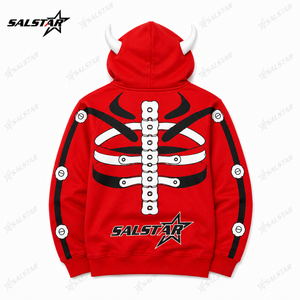 White Skeleton <b>Red</b> Hoodie Halloween 3D Printed Skeleton Costume Hoodie Custom Unisex Zip Up Hooded <b>Sweatshirt</b> - Product Image 4