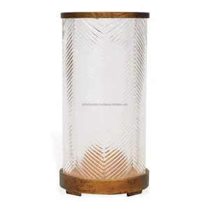 Juego de Portavelas de Lujo Hechos a Mano con Madera Natural y Linterna de Metal para Decoración Navideña del Hogar y Negocios de Regalos - Product Image 1