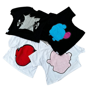 เสื้อยืดคอตตอน 100% ทรงครอปพอดีตัวสำหรับผู้ชาย พิมพ์ลายกราฟิกแบบ DTG บนผ้าเฟรนช์เทอร์รี่ แขนสั้น - Product Image 4