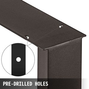 Set di 2 Gambe per Tavolo in Metallo Resistenti, Altezza 28FT, Larghezza 23FT, Sezione Quadrata 3.1'', per Tavoli da Pranzo - Product Image 5