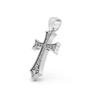 Pendentif Croix en Diamant de Laboratoire 0,21 Carat Certifié IGI D VVS2 Or Jaune 10K Plaqué Rhodium pour Fête Chrétienne et Mariage - Product Image 4