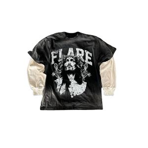 Dernier modèle Design Vêtements de rue de haute qualité Logo personnalisé Décontracté 100% Coton T-shirt surdimensionné à manches longues double épaisseur pour hommes - Product Image 6