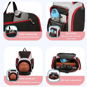 Mochila de baloncesto, bolsa deportiva de gimnasio con soporte para balón, gran capacidad, tela transpirable, tela sublimada, bolsa de baloncesto - Product Image 2