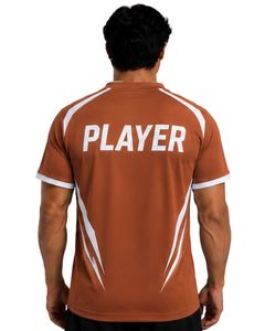 T-shirt de performance marron pour homme, manches courtes, maillot de sport, séchage rapide, respirant, athlétique, entraînement en salle de sport, tee-shirt personnalisé - Product Image 2