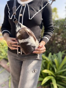Hair <b>On</b> Hide Fur Leather Shoulder <b>Bag</b> Stylish Trending Travel Handbag Cowhide Fur Stylish Easy to <b>Carry</b> Multi Uses Money Belt - Product Image 5
