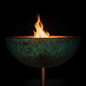 Handmade Hammered Copper <b>Fire</b> Bowl | Verdigris Patina | <b>Outdoor</b> <b>Fire</b> Pit | Garden Decor | DiJaCopper - Product Image 2