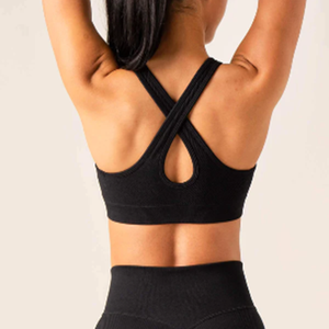 Sujetador Deportivo de Lujo para Mujer, con Logotipo Frontal, Espalda Cruzada, Cuello en U, de Algodón Sin Costuras, de Alta Sujeción, para Yoga y Entrenamiento, Personalizado, en Oferta - Product Image 3