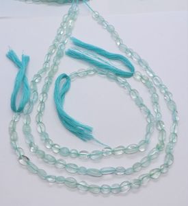 Perles de topaze blanche naturelle, forme ovale lisse, 6-7 mm, perles de pierres précieuses de topaze blanche, 12,5 pouces, perles de topaze blanche en vrac pour bijoux - Product Image 1