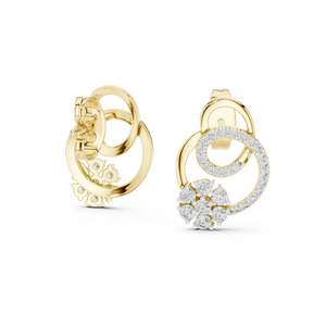 Ensemble de boucles d'oreilles STARLACE CIRCLE en diamants de laboratoire cultivés, en or blanc 18 carats, pour femme, pour fiançailles, fête, Saint-Valentin, ou usage quotidien - Product Image 6