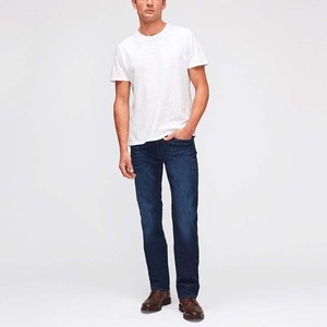 Jeans de Mezclilla para Hombre, Corte Recto, Lavado Oscuro, Cintura Media, Ajuste Regular, Algodón, Estilo Casual Otoñal - Product Image 3