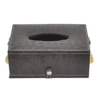 Porte-serviettes en cuir véritable avec design mors de cheval doré, distributeur de mouchoirs décoratif, boîte à serviettes, fournitures pour événements, décoration de table