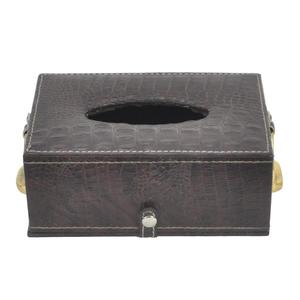 Porta Servilletas de Cuero Genuino con Diseño de Brida de Caballo Dorada, Dispensador Decorativo de Pañuelos, Caja para Servilletas, Suministros para Eventos, Decoración de Mesa - Product Image 4