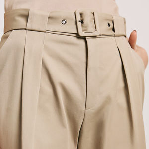 Pantalones de Mujer de Algodón de Alta Calidad, Corte Acampanado, Elegantes, de Cintura Alta, Pierna Ancha, al por Mayor, Ropa Casual de Oficina y Urbana para Mujer - Product Image 5