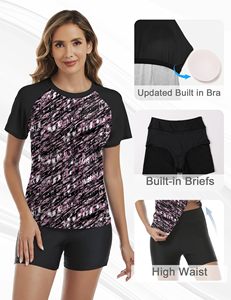 Custom High Quality UV Protection <b>for</b> <b>Women</b> Short Sleeves Shorts Rash Guard Sportswear Custom Design Rash Guard <b>Women</b> - Product Image 6